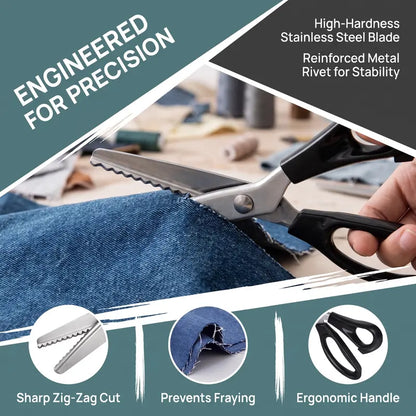 Stainless Steel Zig Zag Scissors with Serrated Teeth - Perfect for DIY Crafts