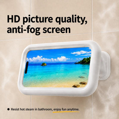 Waterproof Shower Phone Holder for Bathrooms, 360° Smooth Rotation, Anti-Fog Case, Responsive Full HD Touchscreen