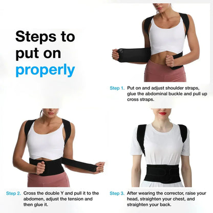 👦HZA™ - THE ORIGINAL BACK HERO👧 Adjustable Back Posture Corrector with Firm Support for Men & Women