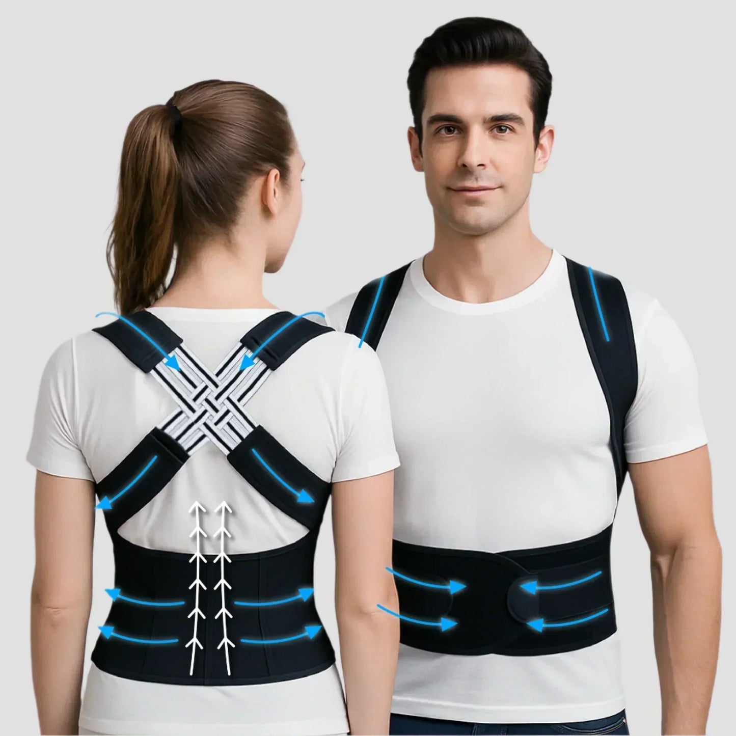 👦HZA™ - THE ORIGINAL BACK HERO👧 Adjustable Back Posture Corrector with Firm Support for Men & Women