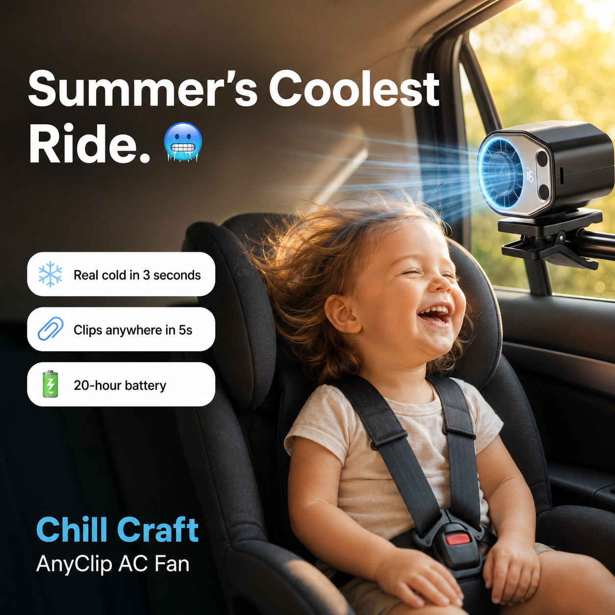 ❄️🌬️Clip-On Car Cooler: Feel Genuine Cold Air In Seconds☃️