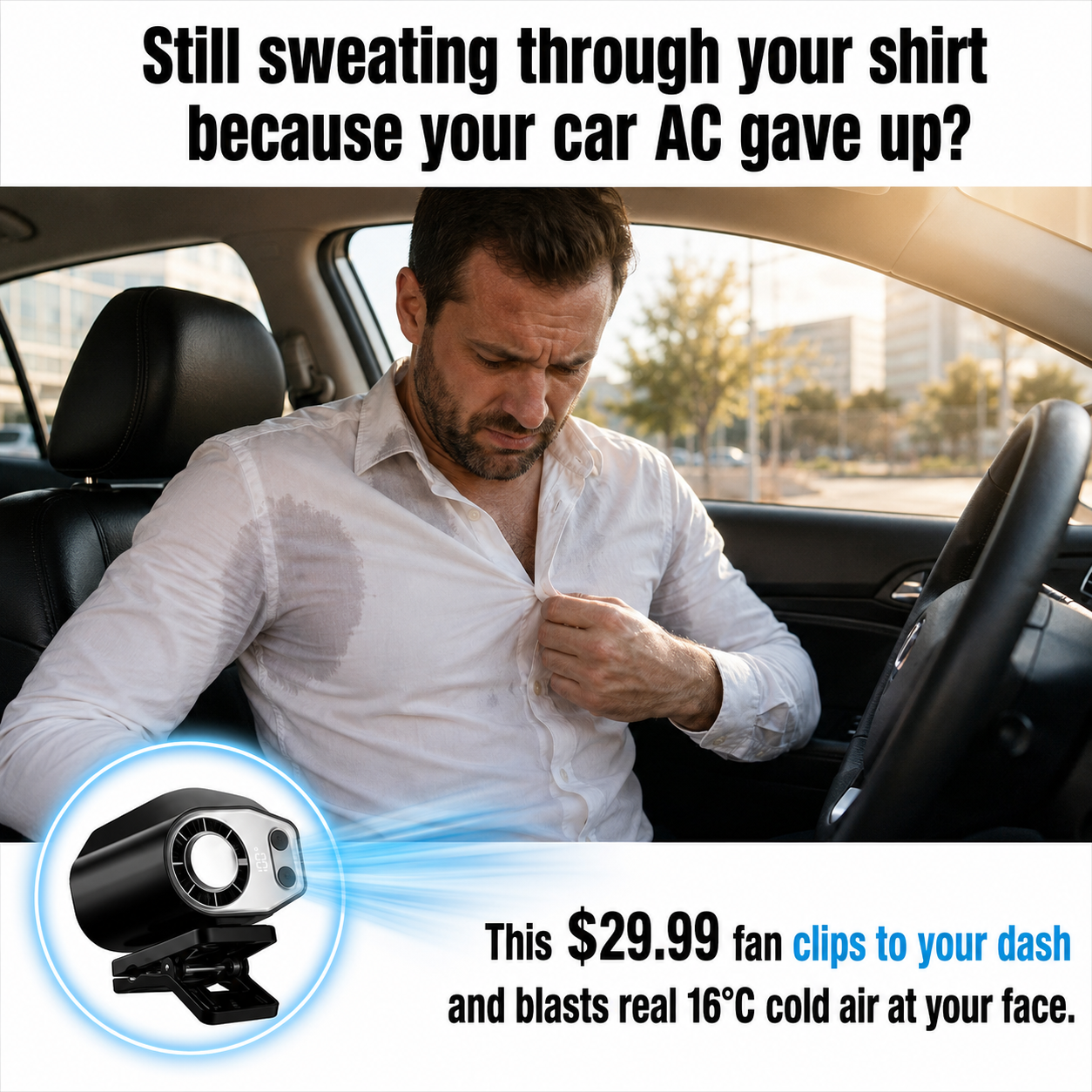 ❄️🌬️Clip-On Car Cooler: Feel Genuine Cold Air In Seconds☃️