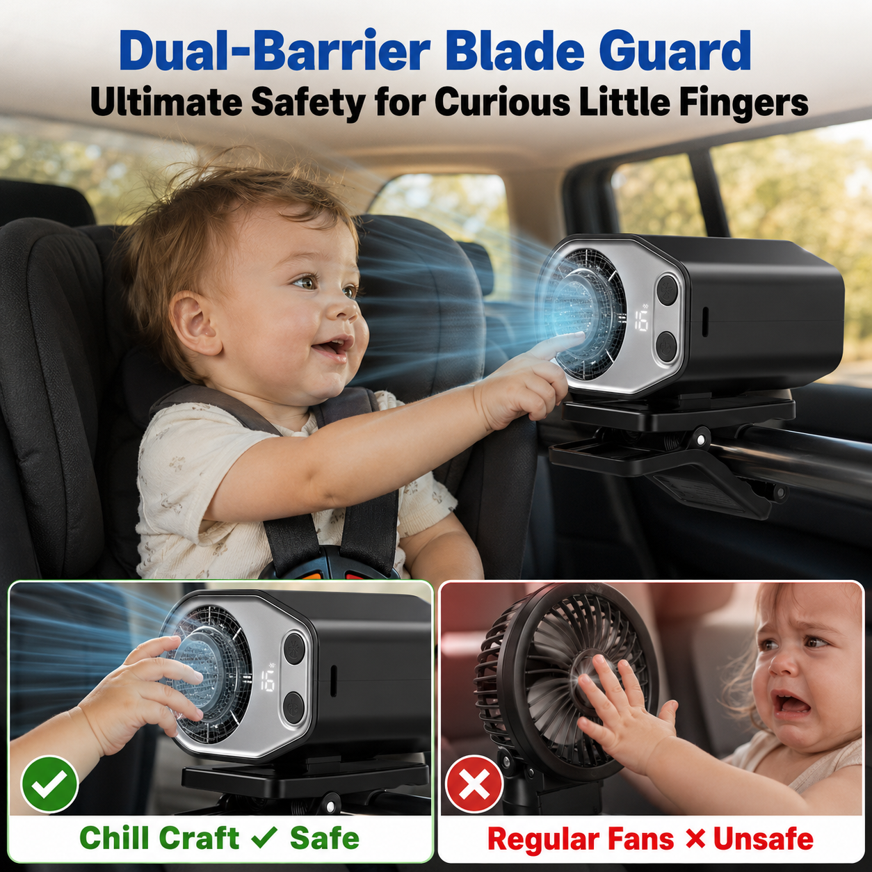 ❄️🌬️Clip-On Car Cooler: Feel Genuine Cold Air In Seconds☃️