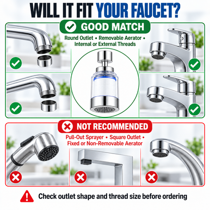 Faucet Water Filter for Sink  Splash-Proof Tap Filter for Kitchen & Bathroom