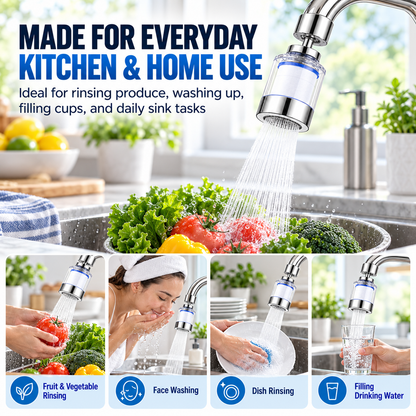Faucet Water Filter for Sink  Splash-Proof Tap Filter for Kitchen & Bathroom
