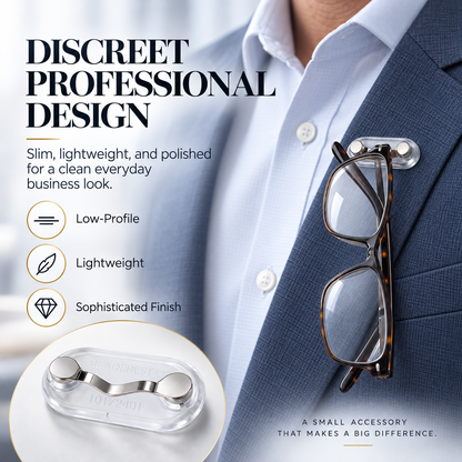 Magnetic Glasses Holder - Premium Strength Magnetic Hold - Fits All Frames