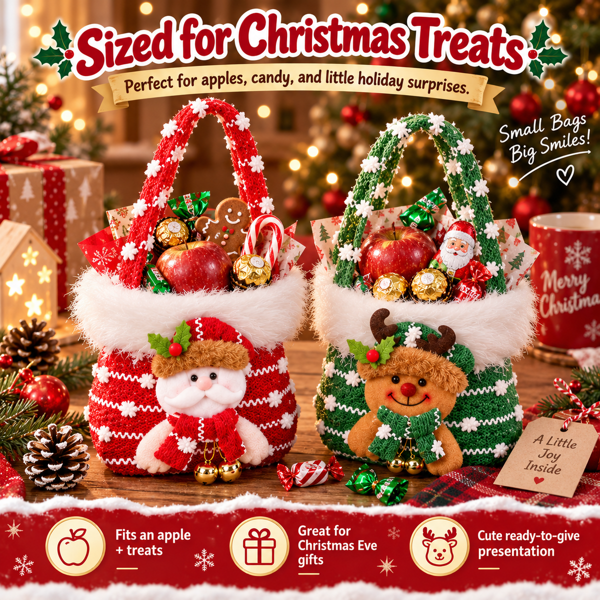 Christmas Apple Bag Children's Gift Bag Kindergarten Candy Bag Christmas Eve Apple Packaging Gift Box