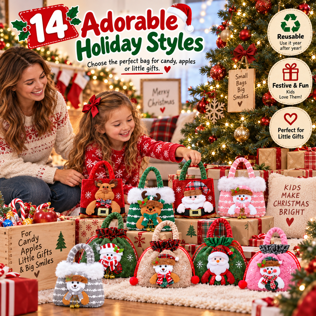 Christmas Apple Bag Children's Gift Bag Kindergarten Candy Bag Christmas Eve Apple Packaging Gift Box