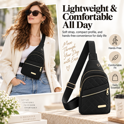Women's Solid Color Quilted Waterproof Belt Bag - Adjustable Strap, Large Capacity, Matching Multiple Pockets, Versatile Casual Daily Use, Ideal Gifts for Women