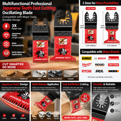 Multifunctional Professional Japanese Teeth Fast Cutting Oscillating Blade, Compatible with Major Tools, Durable Design