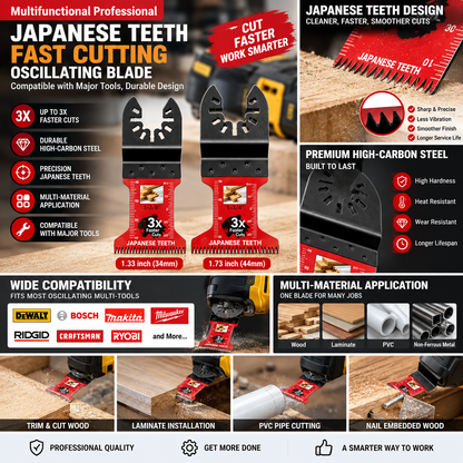 Multifunctional Professional Japanese Teeth Fast Cutting Oscillating Blade, Compatible with Major Tools, Durable Design