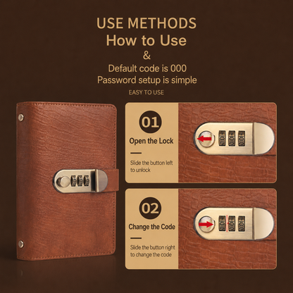 Transparent-Pocket Currency Collectors Album, Top-Grade PU Leather, Password Lock, Durable Material, Secure Protection, Large Capacity Storage