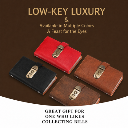Transparent-Pocket Currency Collectors Album, Top-Grade PU Leather, Password Lock, Durable Material, Secure Protection, Large Capacity Storage