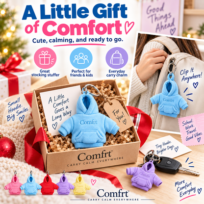 Comfrt | Hoodie Keychain | Miniature Stress Ball Hoodie Clip-On Keychain Charm