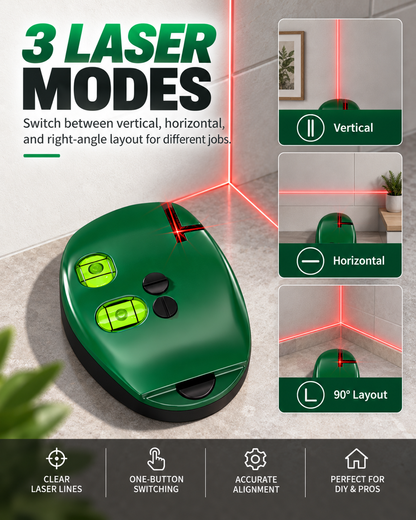90 Degree Electronic Red Light Scale Red Light Level Green Light Level Self-leveling Parallel Line Parallel Line Suitable for Construction Portable