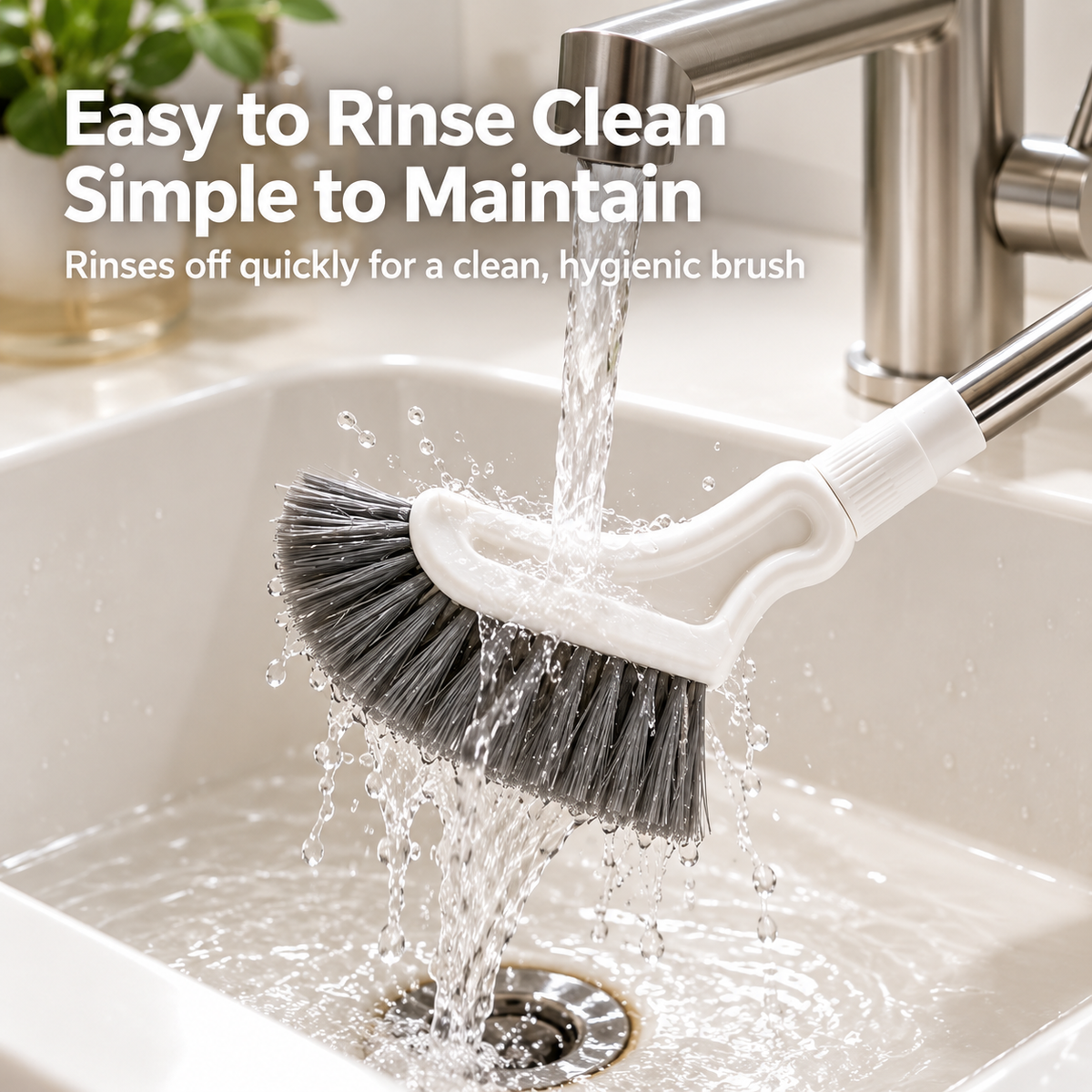 Adjustable Length Stainless Steel Telescopic Long Handle Crevice Cleaning Brush, Narrow Gap Cleaner for Bathroom, Hard-to-Reach Spaces