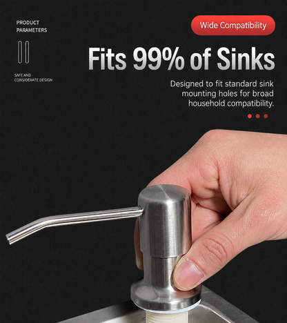 Dish Soap Dispenser for Kitchen Sink (Brushed Nickel), Countertop Sink Soap Dispenser Water Pump with 47” No-Spill Extension Tube Kit Design for Kitchen Bathroom, No More Refills