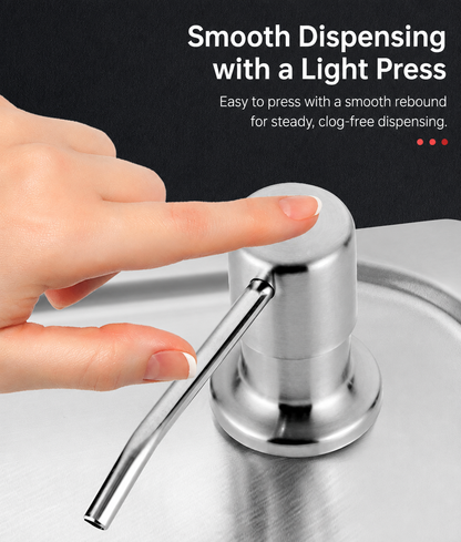 Dish Soap Dispenser for Kitchen Sink (Brushed Nickel), Countertop Sink Soap Dispenser Water Pump with 47” No-Spill Extension Tube Kit Design for Kitchen Bathroom, No More Refills