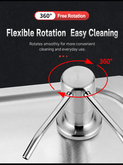 Dish Soap Dispenser for Kitchen Sink (Brushed Nickel), Countertop Sink Soap Dispenser Water Pump with 47” No-Spill Extension Tube Kit Design for Kitchen Bathroom, No More Refills