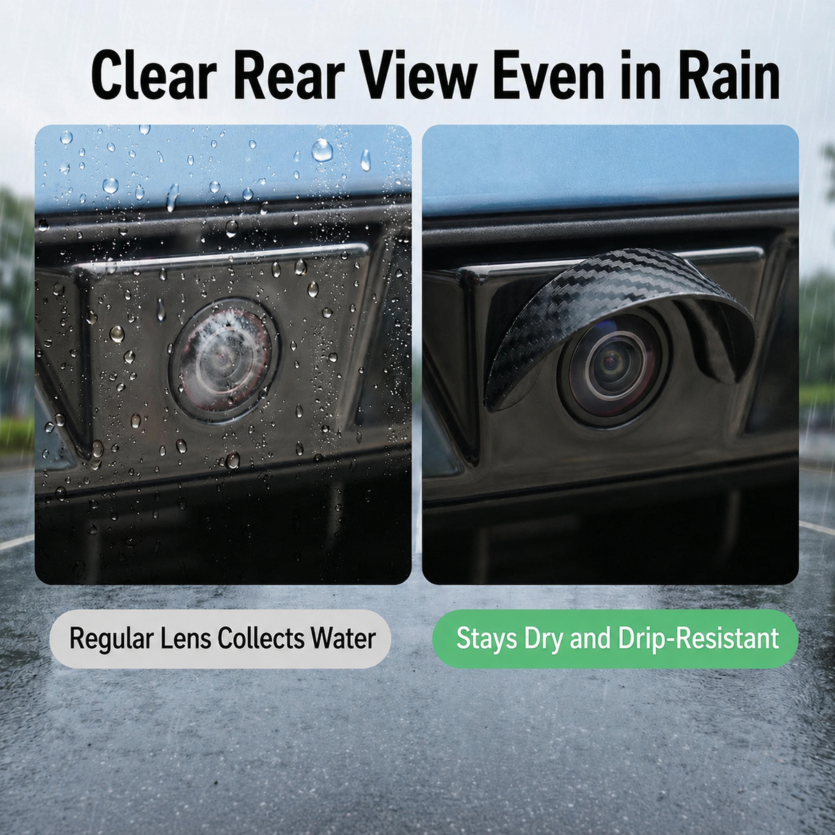 Car Rear‑View Camera Rain Shield, Soft PVC Sun Shade Cover, Waterproof Protector Hood for Reversing Backup Camera, Rain‑Proof Visor Accessory for Car Side & Rear Camera