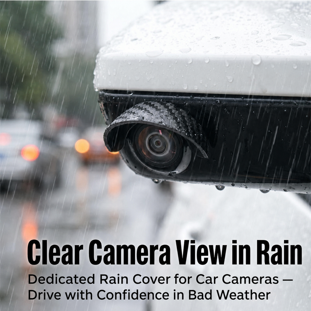 Car Rear‑View Camera Rain Shield, Soft PVC Sun Shade Cover, Waterproof Protector Hood for Reversing Backup Camera, Rain‑Proof Visor Accessory for Car Side & Rear Camera