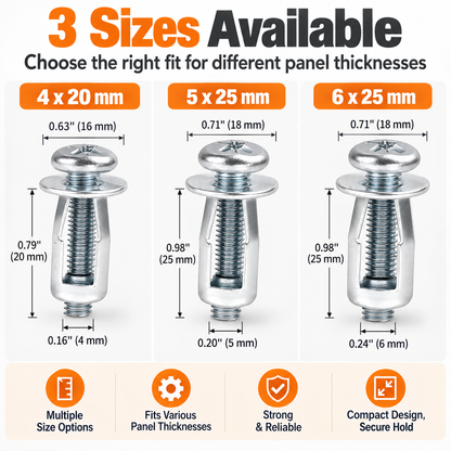Heavy-Duty Carbon Steel Button Rivet Locking Nuts Set - Durable, Rustproof, Bolt-Compatible Industrial & Furniture Hardware for Panel Fixing, Sheet Metal Repair
