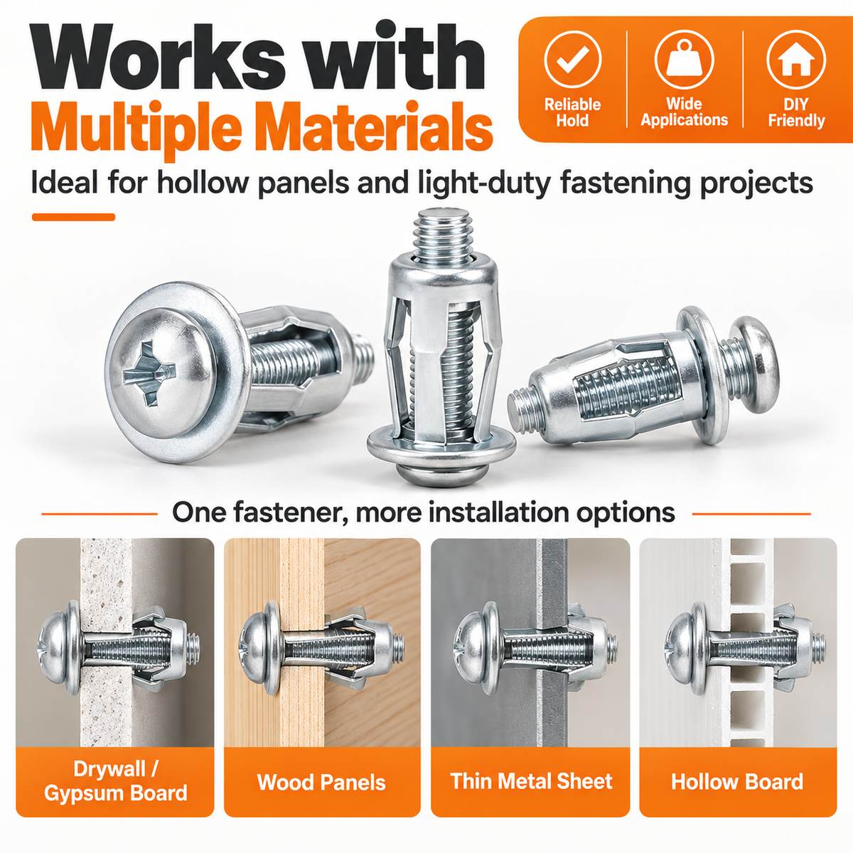 Heavy-Duty Carbon Steel Button Rivet Locking Nuts Set - Durable, Rustproof, Bolt-Compatible Industrial & Furniture Hardware for Panel Fixing, Sheet Metal Repair