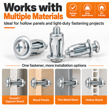 Heavy-Duty Carbon Steel Button Rivet Locking Nuts Set - Durable, Rustproof, Bolt-Compatible Industrial & Furniture Hardware for Panel Fixing, Sheet Metal Repair