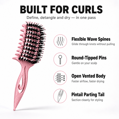 2026 Curl Defining Brush, Detangling Styling Comb for All Curl Types, Wet & Dry Use