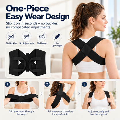 Shoulder Straps - Posture Support Straps for Men & Women – Elastic Back Support, Straight Back Support, Use at Home or in Office (S-XXL)