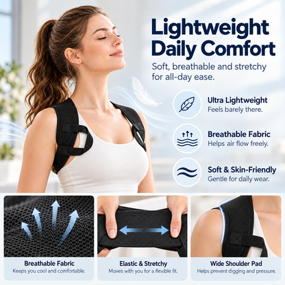 Shoulder Straps - Posture Support Straps for Men & Women – Elastic Back Support, Straight Back Support, Use at Home or in Office (S-XXL)