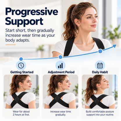 Shoulder Straps - Posture Support Straps for Men & Women – Elastic Back Support, Straight Back Support, Use at Home or in Office (S-XXL)