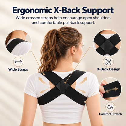 Shoulder Straps - Posture Support Straps for Men & Women – Elastic Back Support, Straight Back Support, Use at Home or in Office (S-XXL)