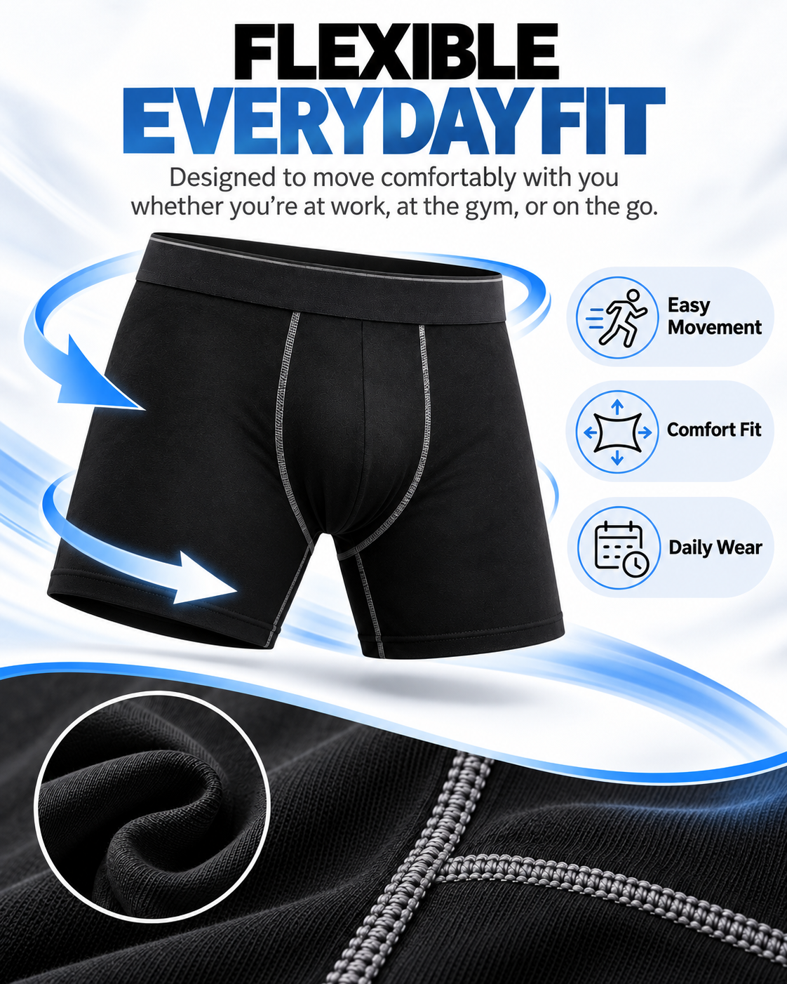 Men's Cotton Boxer Briefs 10-pack Underwear Multi Pack Comfortable Fit Soft Stretch Fabric Breathable
