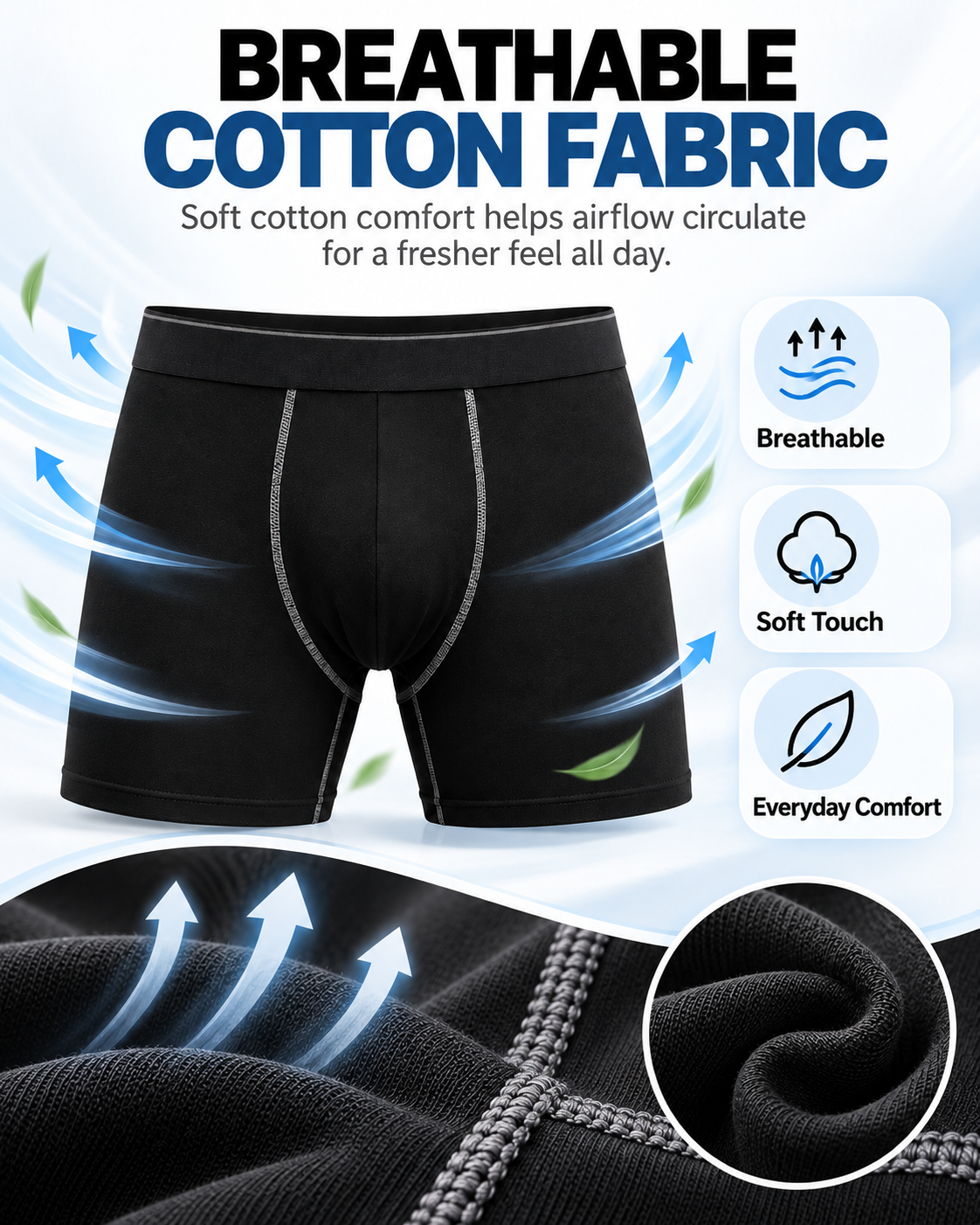 Men's Cotton Boxer Briefs 10-pack Underwear Multi Pack Comfortable Fit Soft Stretch Fabric Breathable