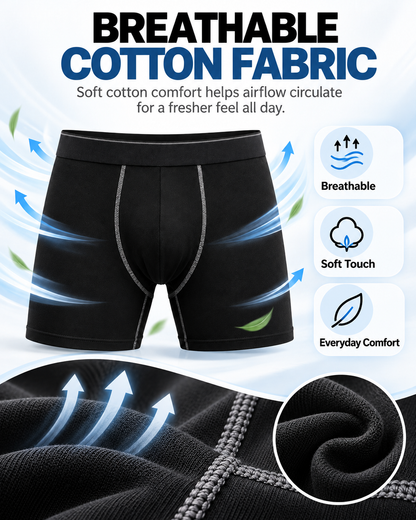 Men's Cotton Boxer Briefs 10-pack Underwear Multi Pack Comfortable Fit Soft Stretch Fabric Breathable