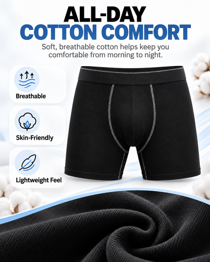 Men's Cotton Boxer Briefs 10-pack Underwear Multi Pack Comfortable Fit Soft Stretch Fabric Breathable