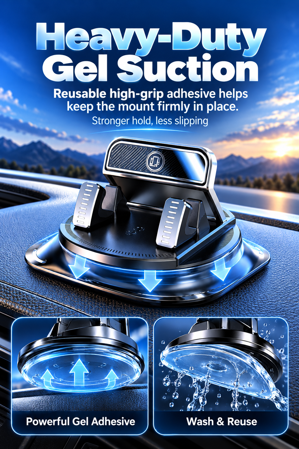 360° Rotating Car Phone Holder with Strong Suction Cup for iPhone & Android