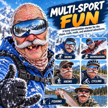 Old Man Ski Winter Face Mask 3D Funny Realistic Face Balaclava Party Gear
