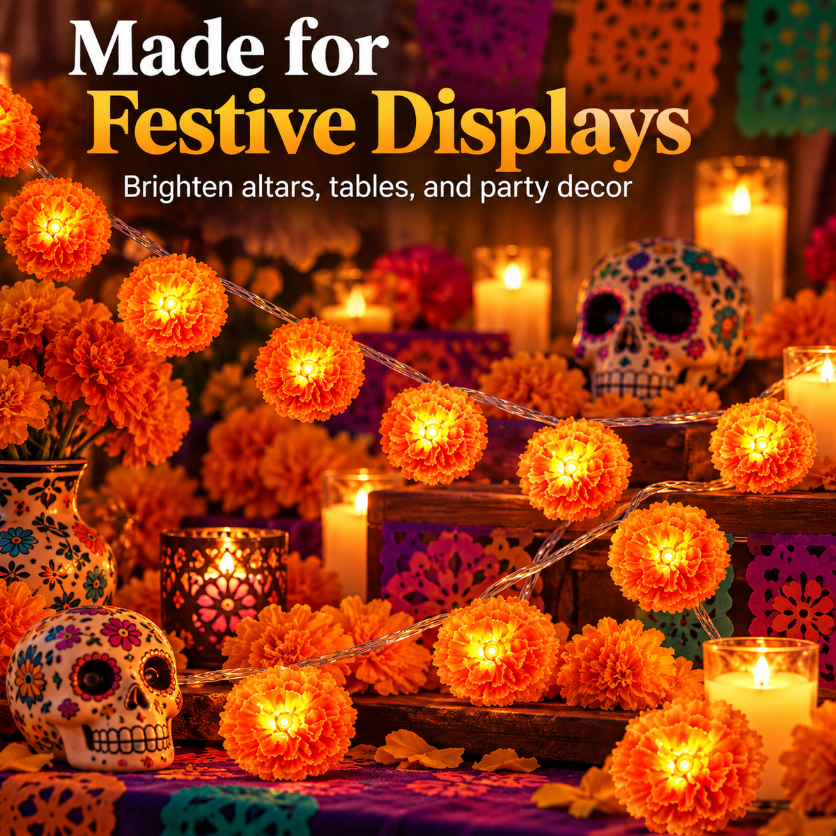 Halloween Sale is LIVE! Get a chance to win a FREE order! This 3m Marigold LED Light creates the perfect Halloween atmosphere for you!
