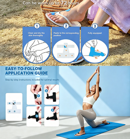 Cut Bunion Corrector Kinesiology Tape– Elastic, Breathable & Hypoallergenic Latex-Free Toe Support Strips