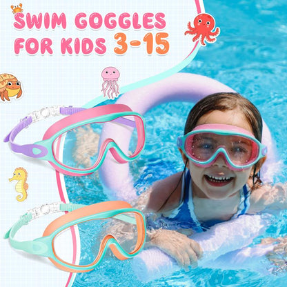 🏊 Kids Swim Goggles  | 💦 Anti-Fog ☀️ UV Protection