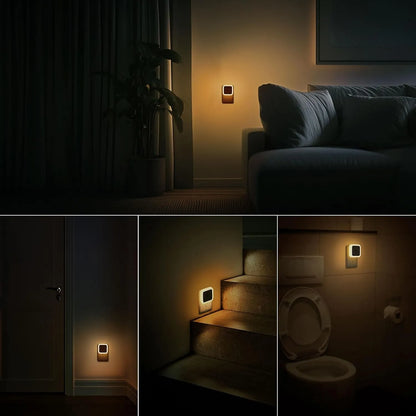 1 Set 6pcs Night Light, Night Lights Plug into Wall , Nightlight Plug in Night Lights, Dusk to Dawn Night Lamp Led Night Light for Bedroom, Bathroom, Hallway Warm White