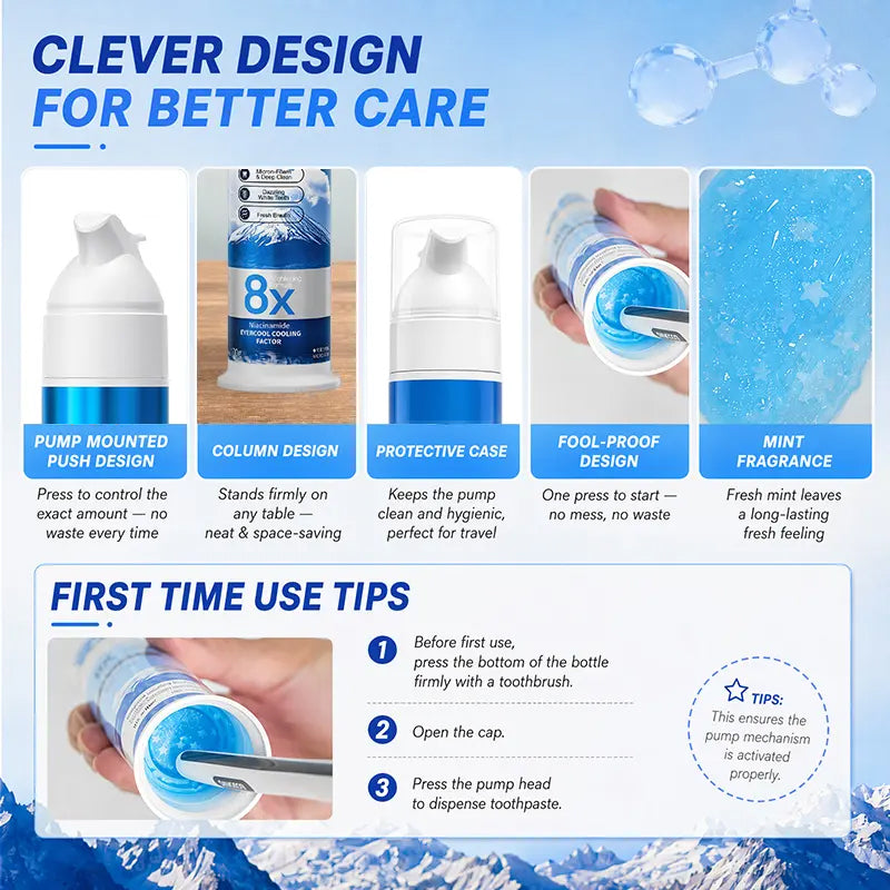 🦷✨Niacinamide Foaming🫧 Whitening Toothpaste 8X - Fresh Breath Stain Removal Gentle Teeth Cleaning