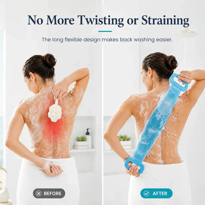 🧽 Back Silicone Scrubber – SPA-Grade & Double-Sided Massage Design – For Softer Skin & Easier Shower Routines – Extra Long Reach 💆‍♀️