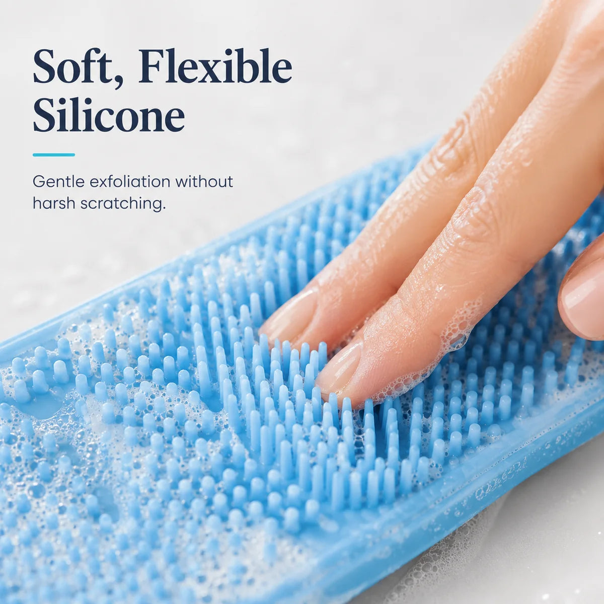 🧽 Back Silicone Scrubber – SPA-Grade & Double-Sided Massage Design – For Softer Skin & Easier Shower Routines – Extra Long Reach 💆‍♀️