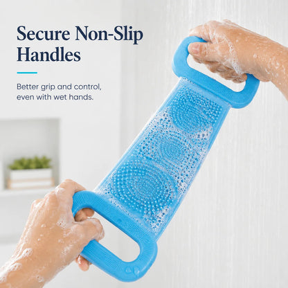 🧽 Back Silicone Scrubber – SPA-Grade & Double-Sided Massage Design – For Softer Skin & Easier Shower Routines – Extra Long Reach 💆‍♀️