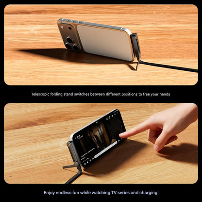 Invisible Stand Type-C Charger Cable - 240W Super Fast Charging 2-in-1 Electronic Cord with Cellphone Holder