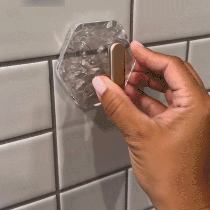 Heavy-Duty Plastic Self-Adhesive Hexagonal Ripple Hooks, 10/20-Pack Waterproof Rustproof Sticky Hooks for Bathroom