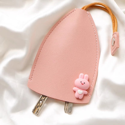 Cute Cartoon Pull-out Key Case, Portable Leather Car Key Holder, Quick Pull Design Anti-Scratch Key Pouch, Kawaii Key Bag for Women Gift